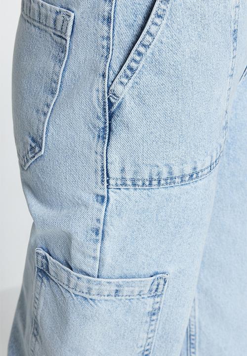 Trendyol - High rise cargo jeans - blue