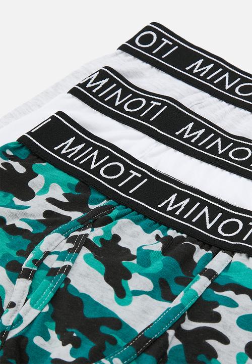 MINOTI - Boys grey camo 3pk boxers - multi