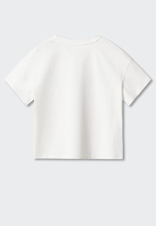 MANGO - T-shirt rolling - off white