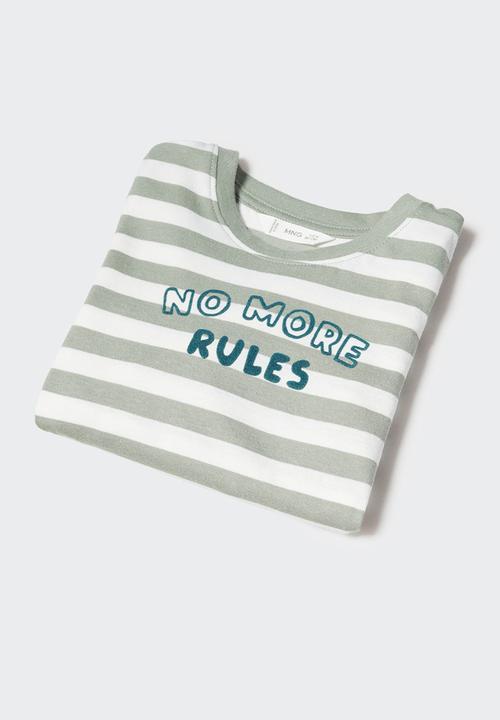 MANGO - T-shirt stripes - pastel green