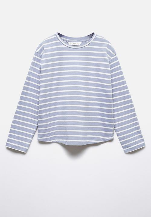MANGO - T-shirt stripes - blue