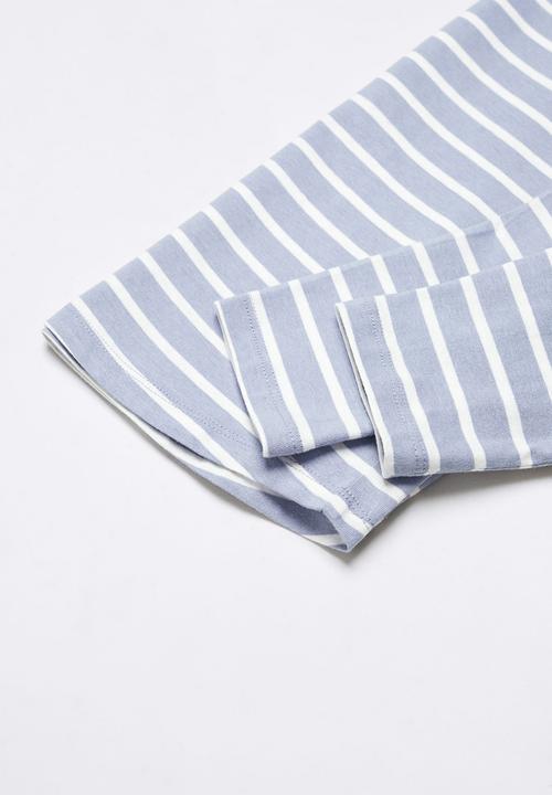 MANGO - T-shirt stripes - blue