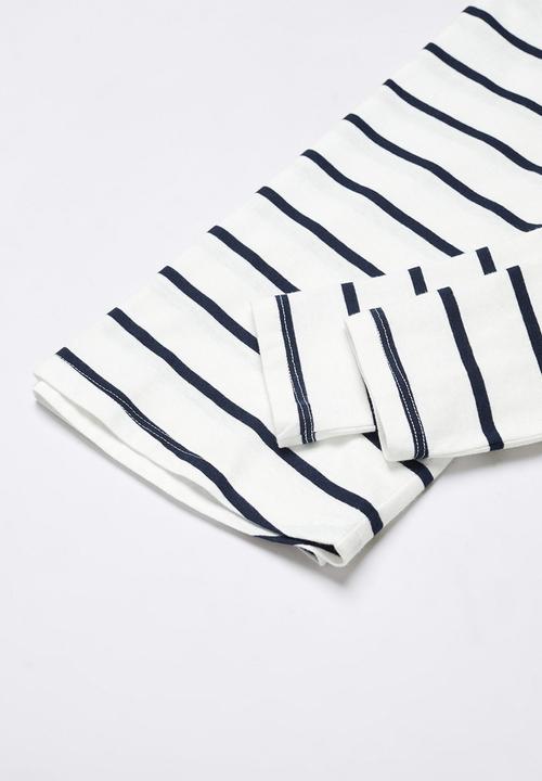 MANGO - T-shirt stripes - navy
