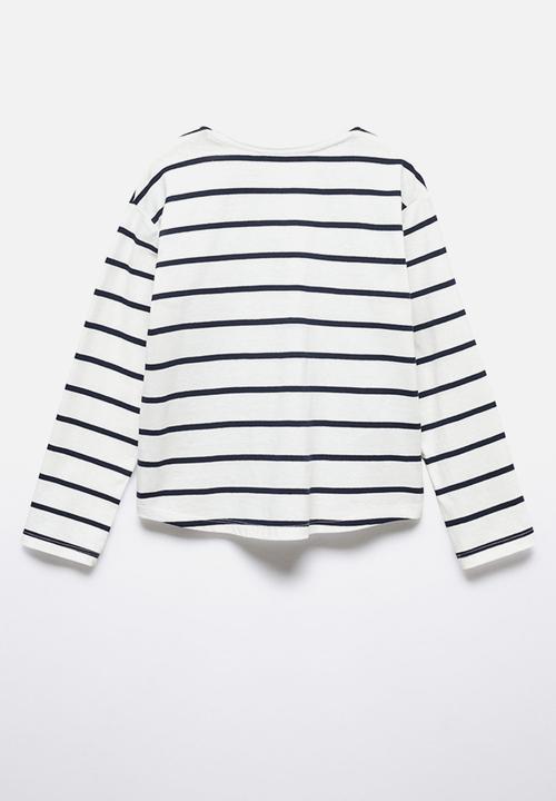 MANGO - T-shirt stripes - navy
