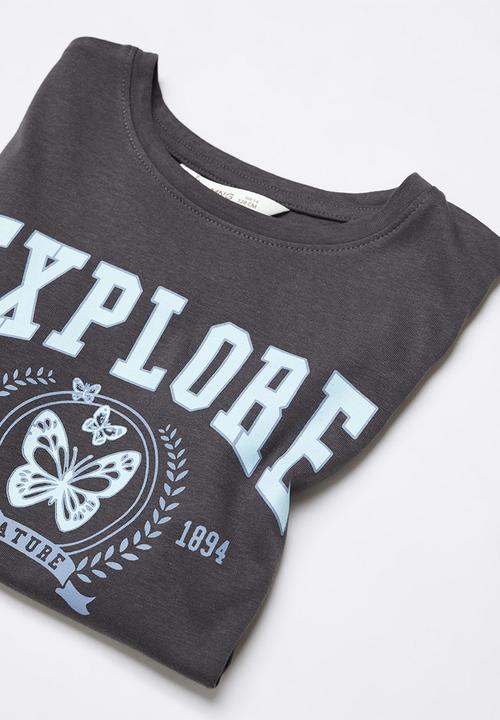 MANGO - T-shirt sheldonc - charcoal
