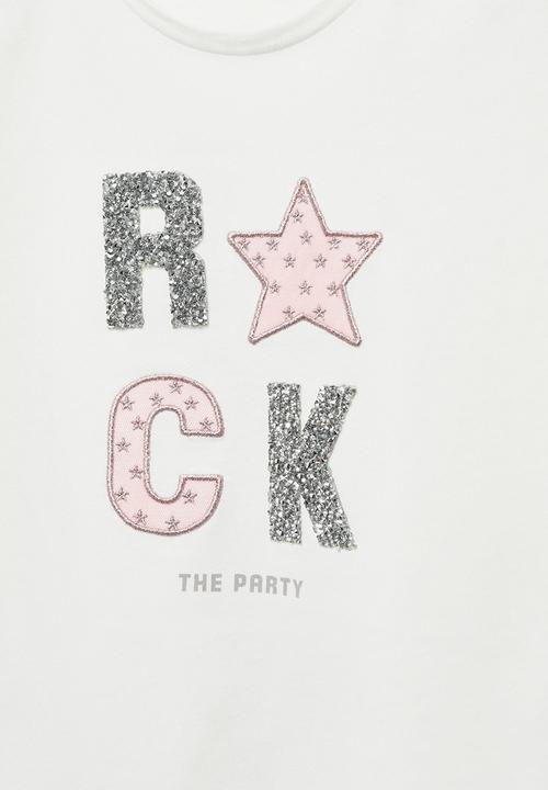 MANGO - T-shirt rock - off white