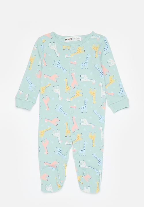 MINOTI - 2 Pack sleepsuit - green & white