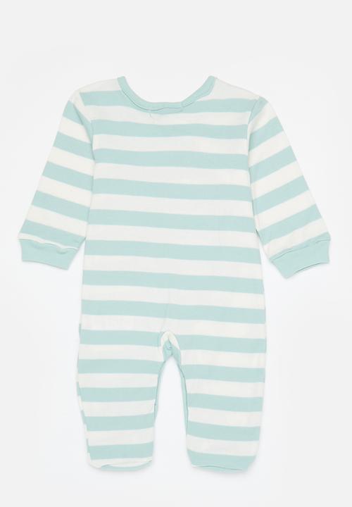 MINOTI - 2 Pack sleepsuit - green & white