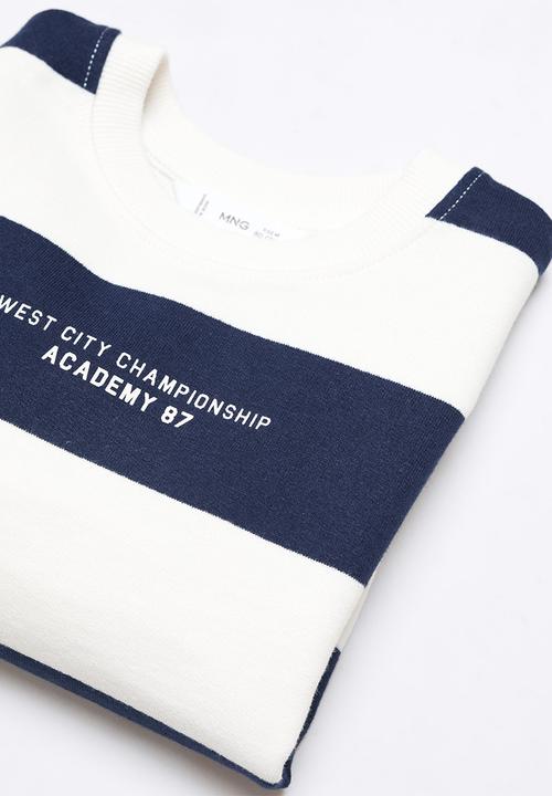 MANGO - Sweatshirt uni - navy & white