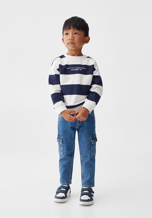 MANGO - Sweatshirt uni - navy & white