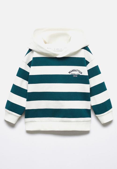 MANGO - Sweatshirt rugby - dark green & white