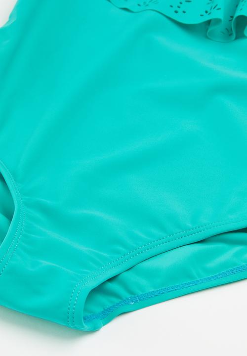 MINOTI - Laser cut swimsuit - turquoise