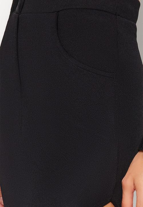 Trendyol - Pencil skirt with high slit - black