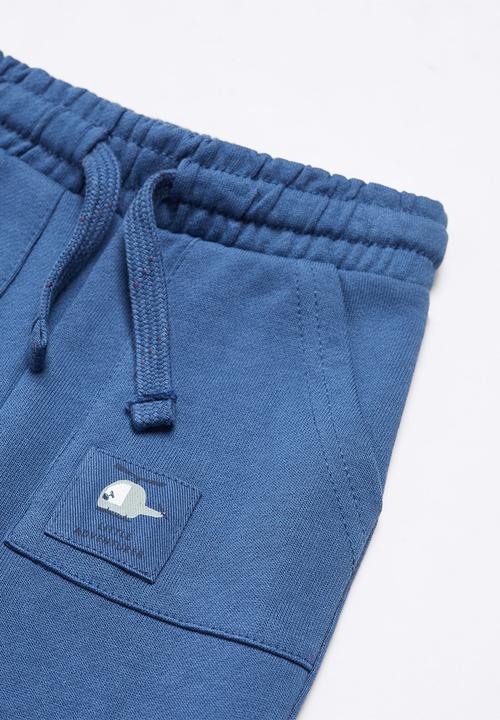 MANGO - Trousers matt - navy
