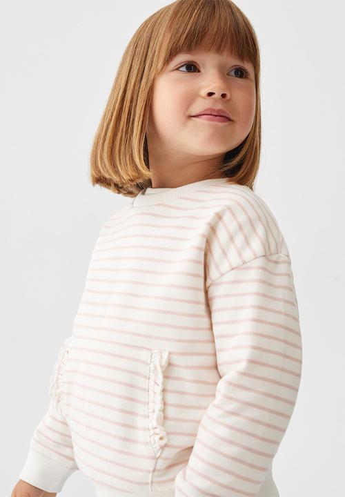 MANGO - Sweatshirt gabi - pink & white