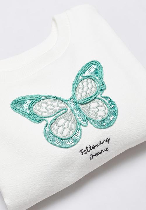 MANGO - Sweatshirt butterf - off white