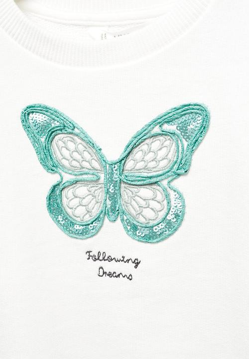 MANGO - Sweatshirt butterf - off white
