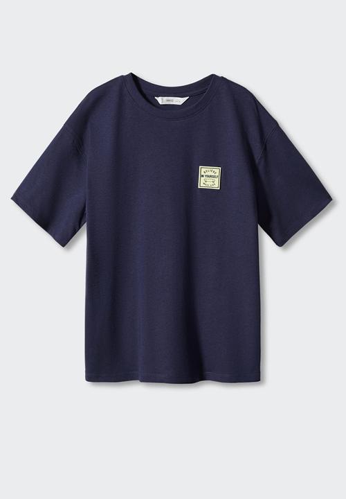 MANGO - T-shirt believe - navy