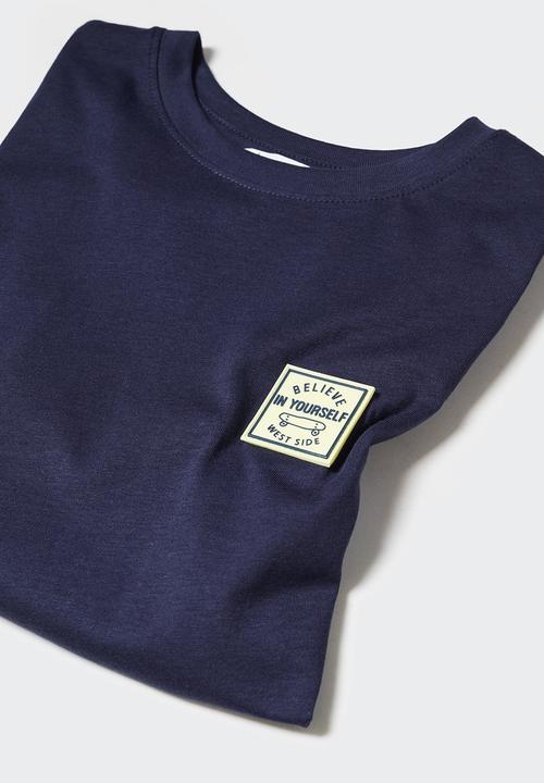 MANGO - T-shirt believe - navy