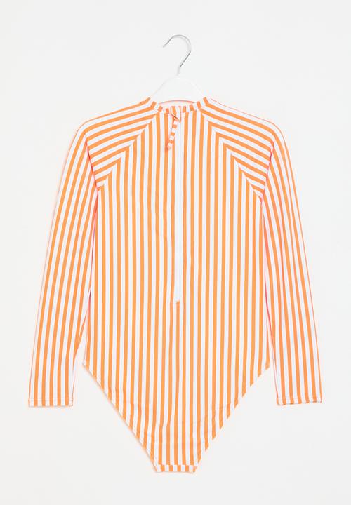 Roxy - Above the limits onesie - tangerine beach bum stripe