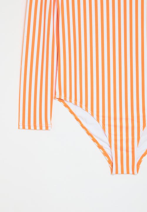 Roxy - Above the limits onesie - tangerine beach bum stripe