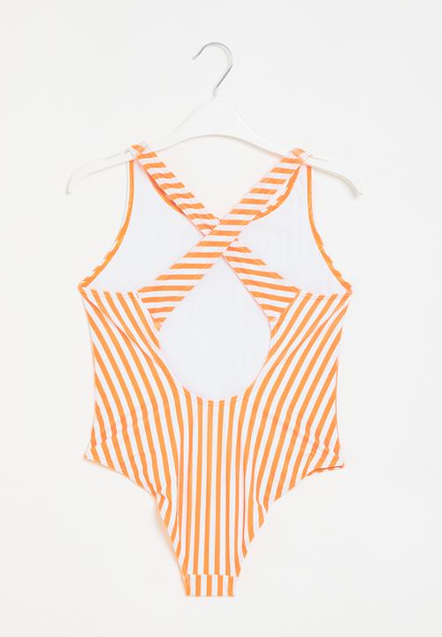 Roxy - Above the limits one piece - tangerine beach bum stripe