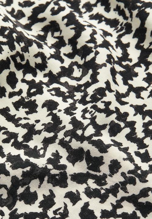 H&M - Cropped pull-on trousers - cream black patterned