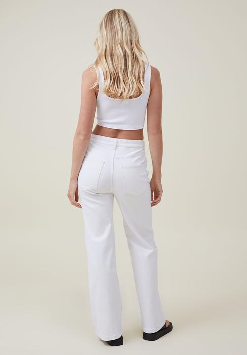 Cotton On - Stretch wide leg jean - whitehaven