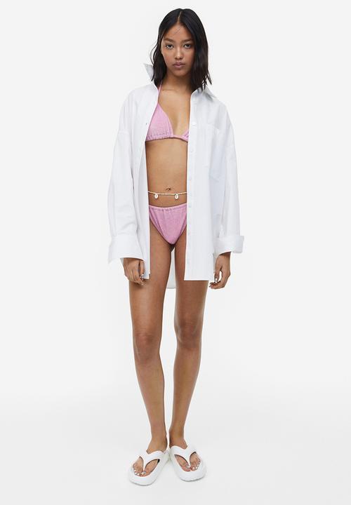 H&M - Brazilian bikini bottoms - light pink glittery