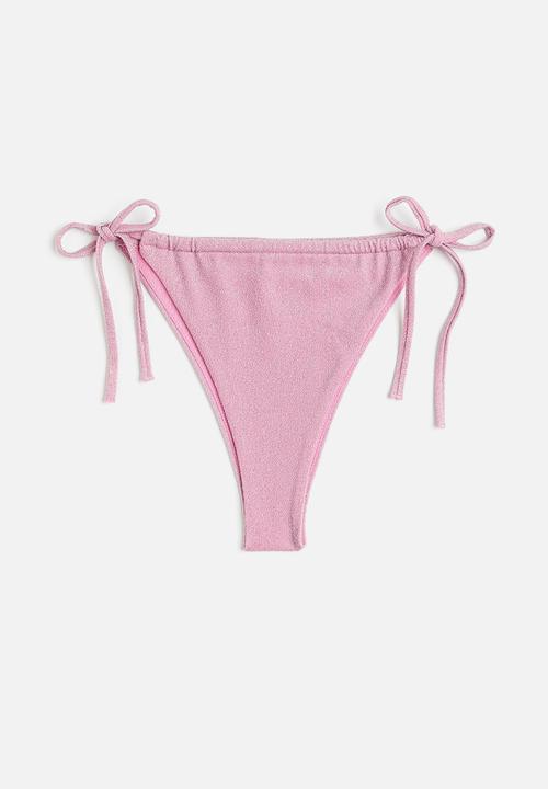 H&M - Brazilian bikini bottoms - light pink glittery