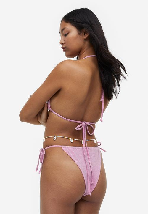 H&M - Brazilian bikini bottoms - light pink glittery