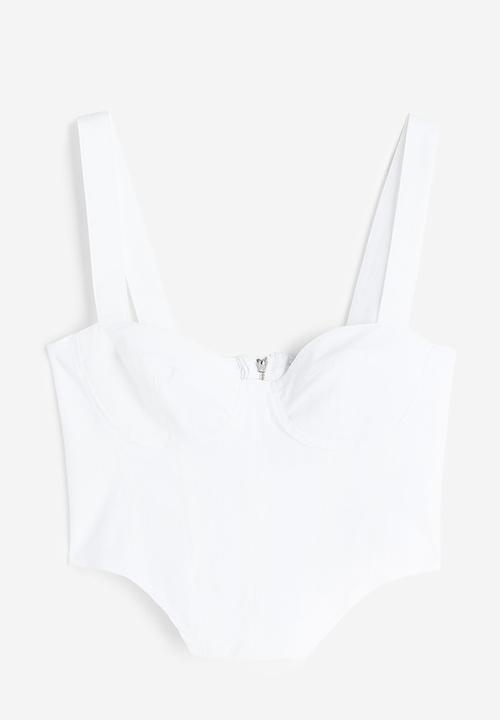 H&M - Cropped bustier top - white