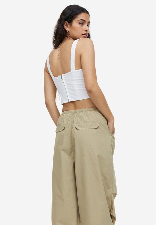 H&M - Cropped bustier top - white
