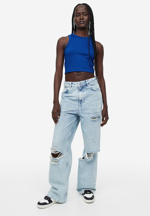 H&M - Cropped vest top - bright blue 