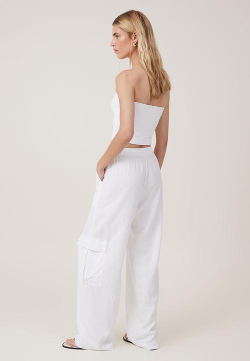 Cotton On - Haven utility wide leg pant - white