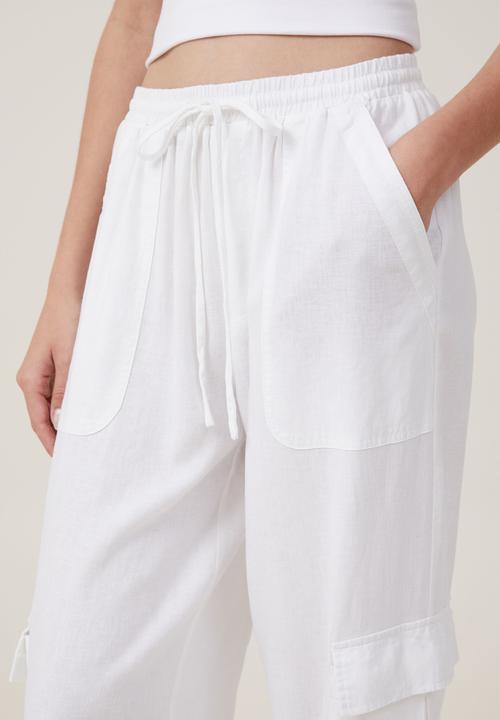 Cotton On - Haven utility wide leg pant - white