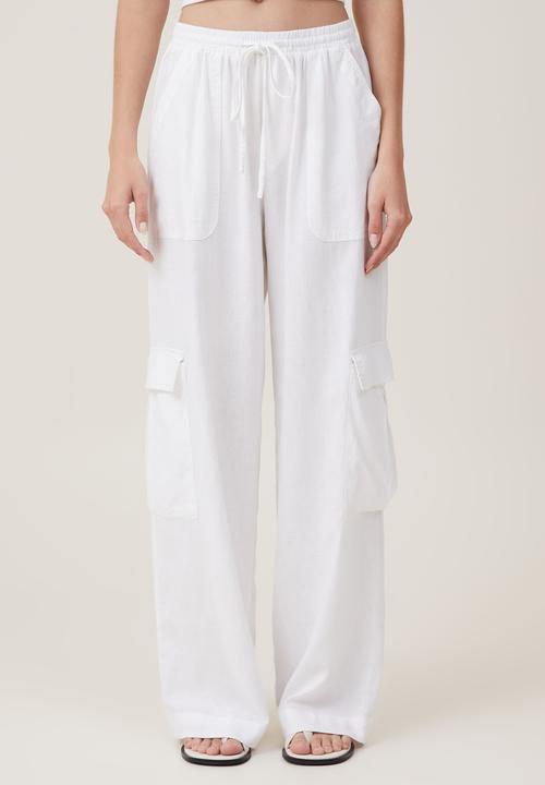 Cotton On - Haven utility wide leg pant - white