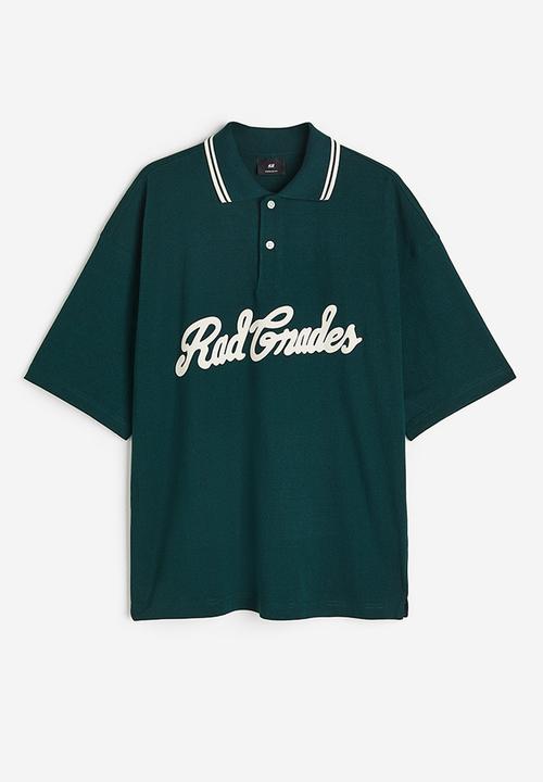 H&M - Oversized fit polo shirt - dark green rad grades 