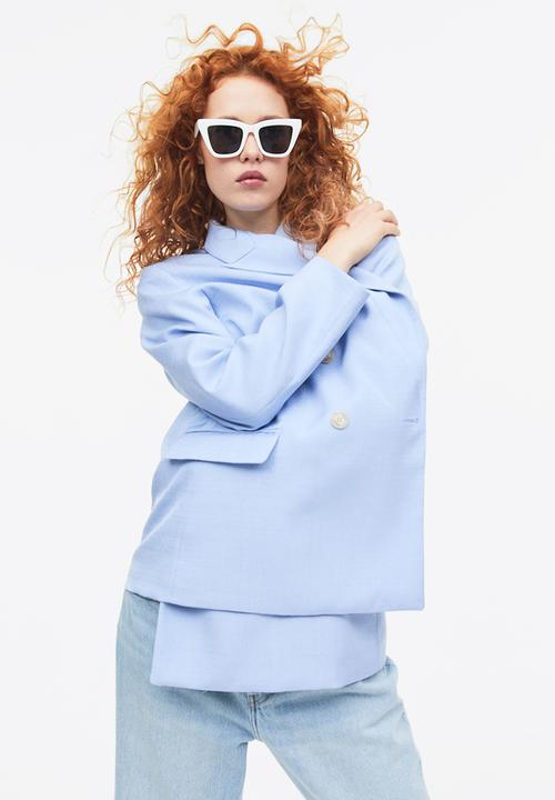 H&M - Double-breasted blazer - light blue