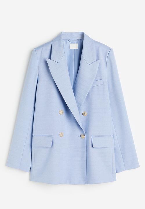 H&M - Double-breasted blazer - light blue