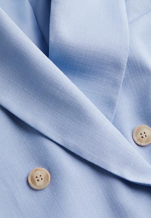 H&M - Double-breasted blazer - light blue