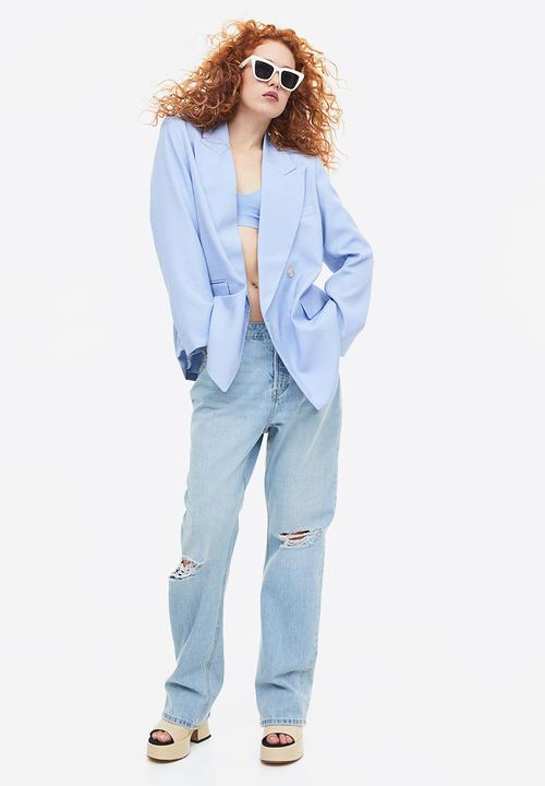 H&M - Double-breasted blazer - light blue