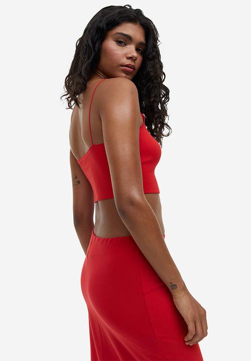 H&M - Cropped strappy top - red
