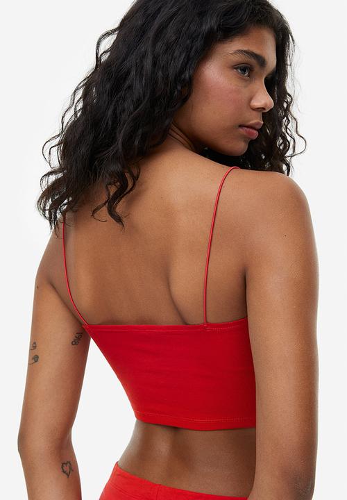 H&M - Cropped strappy top - red