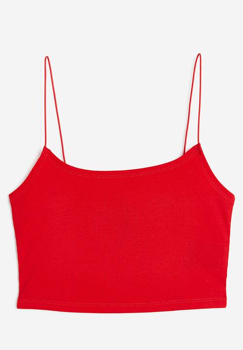 H&M - Cropped strappy top - red