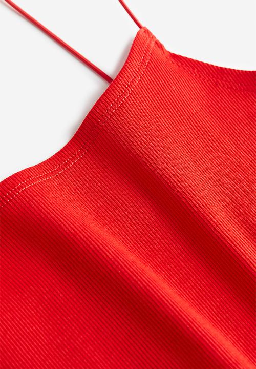 H&M - Cropped strappy top - red