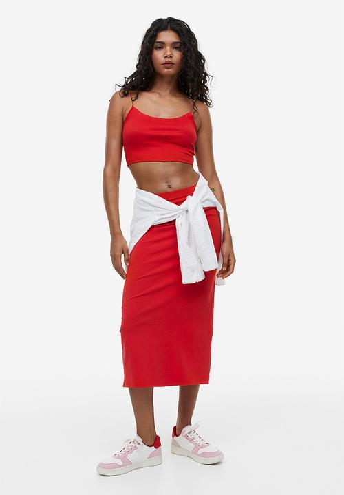 H&M - Cropped strappy top - red
