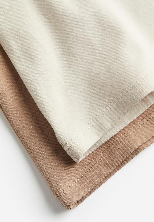H&M - 2-Pack jersey tops - beige light beige 