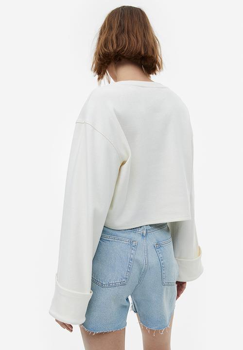 H&M - Bermuda high denim shorts - light denim blue 