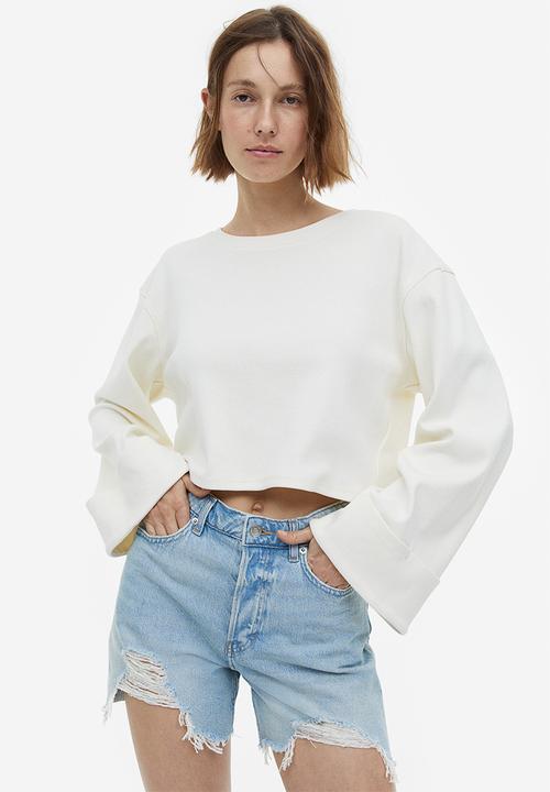 H&M - Bermuda high denim shorts - light denim blue 